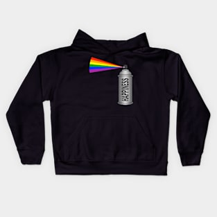 Happiness rainbow spray can Kids Hoodie